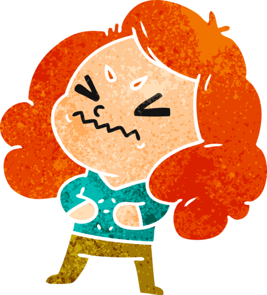 Bir insan tarafından çizilmiş sevimli bir kawai kızının serbest çizimi.