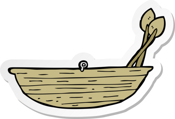 Bir insan tarafından çizilmiş bir karikatür sandalının çıkartması.