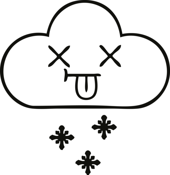 Bir insan tarafından çizilmiş bir kar bulutunun çizgi çizimi
