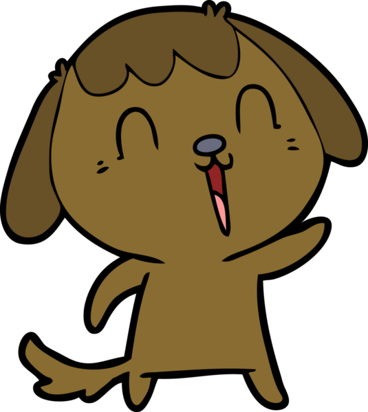 Bir insan tarafından çizilmiş şirin bir çizgi film köpeği.
