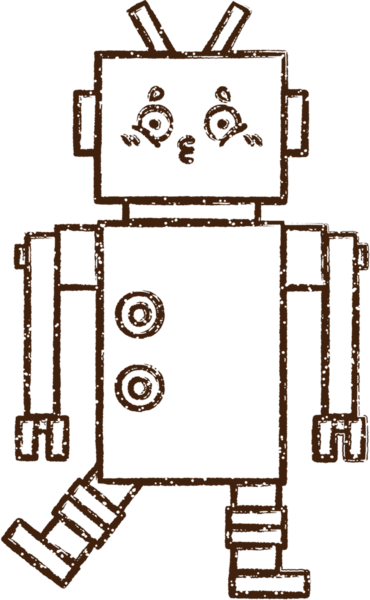 Robot Kömür Bir insan tarafından çizilmiş