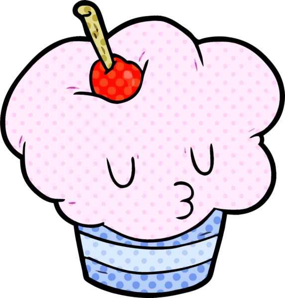 Bir insan tarafından çizilmiş komik bir kek.