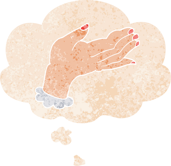Düşünce baloncuğu ve grunge ile çizgi film el bir insan tarafından çizilmiş sıkıntılı retro dokuma tarzı