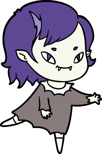 Bir insan tarafından çizilmiş çizgi film dostu vampir kız.
