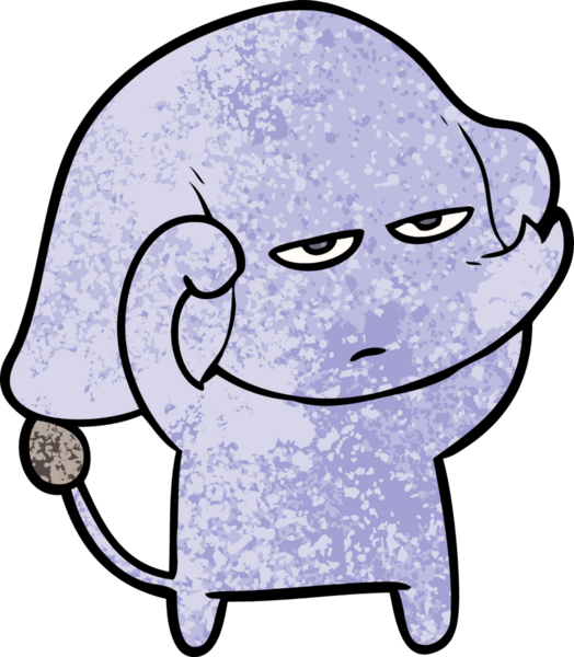 Bir insan tarafından çizilmiş kızgın bir fil.