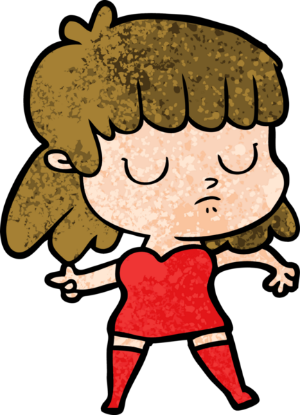 Bir insan tarafından çizilmiş ilgisiz bir kadın çizgi filmi.