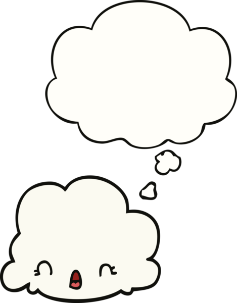 Bir insan tarafından çizilmiş düşünce baloncuklu çizgi film bulutu