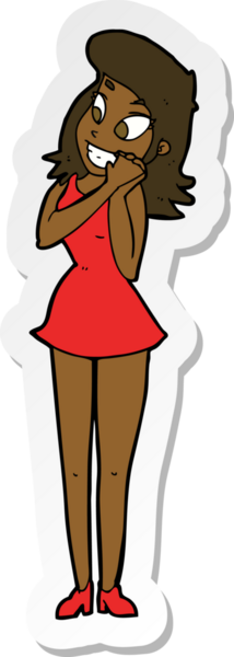 Bir insan tarafından çizilmiş heyecanlı bir karikatür çıkartması.