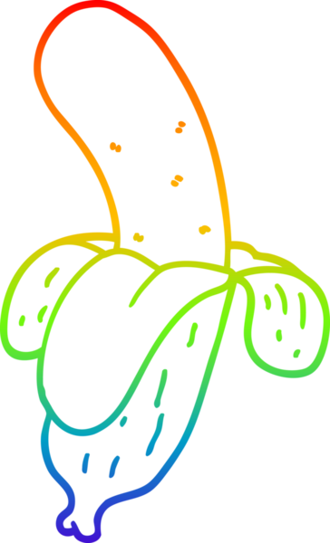 gökkuşağı gradyan çizgi çizimi bir insan tarafından çizilmiş muz çizgi