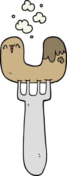 Bir insan tarafından çizilmiş çatallı sosis.