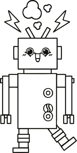 Bir insan tarafından çizilmiş robot çizimi