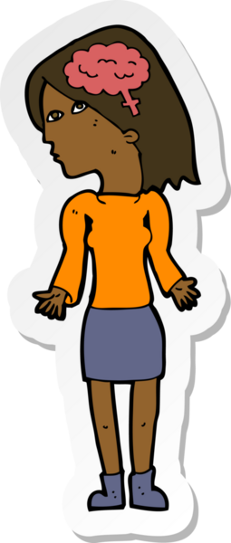 Bir insan tarafından çizilmiş omuz silken zeki bir kadının çıkartması.