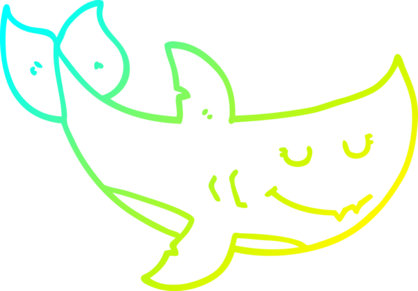 Bir insan tarafından çizilmiş bir karikatür köpek balığı çizimi.