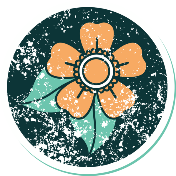 Bir insan tarafından çizilmiş bir çiçeğin sembolik dövmesi.