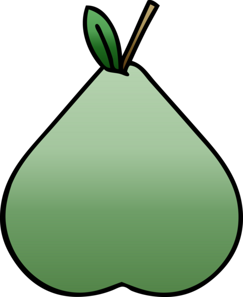 Bir insan tarafından çizilmiş yeşil armut renginde bir çizgi film.