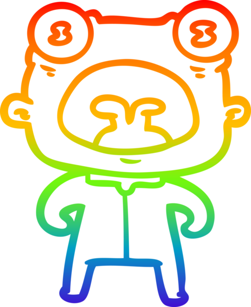 Gökkuşağı gradyan çizgi çizimi bir insan tarafından çizilmiş garip bir uzaylı çığlığı