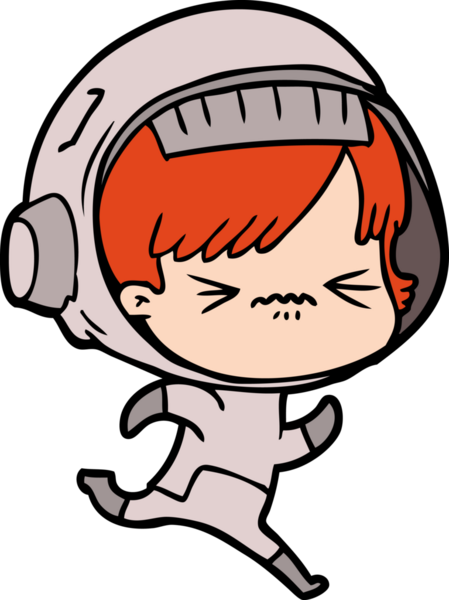 Bir insan tarafından çizilmiş bir uzay kızı.