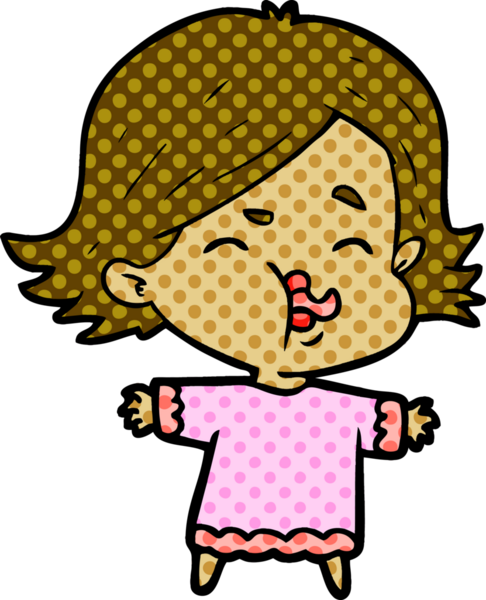 Bir insan tarafından çizilen karikatür kızı.