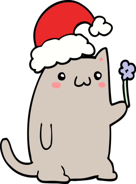 Bir insan tarafından çizilmiş şirin bir çizgi roman kedisi.