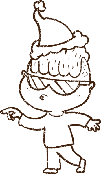 Bir insan tarafından çizilmiş Noel Adamı Kömürü