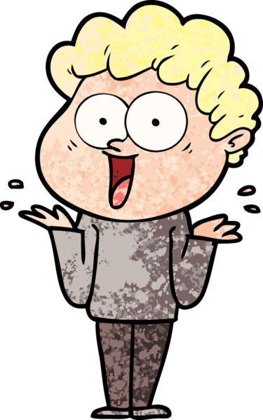 Bir insan tarafından çizilmiş mutlu bir adam.