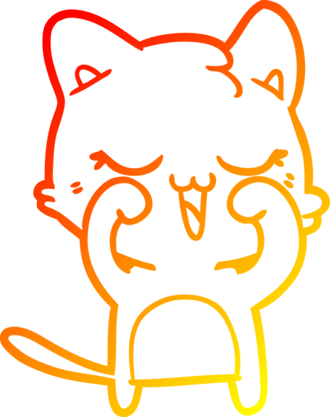 Bir insan tarafından çizilmiş çizgi film kedisinin sıcak çizgi çizimi
