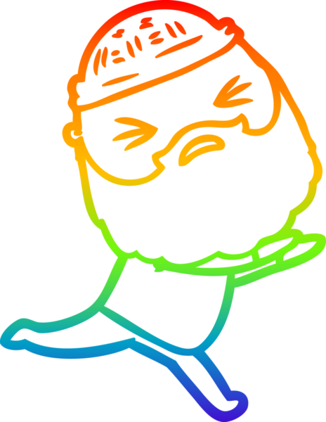 Bir insan tarafından çizilmiş sakallı bir karikatür çizimi.