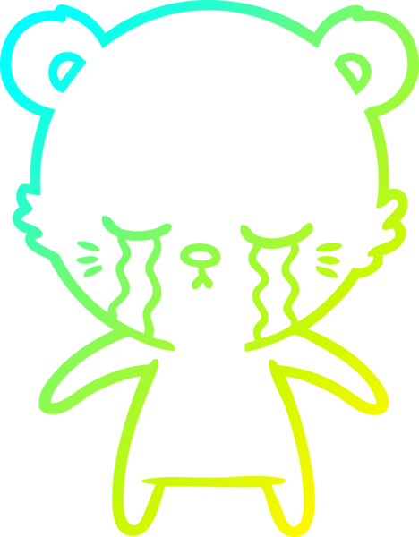 Ağlayan bir kutup ayısının insan tarafından çizilmiş soğuk çizgi çizgisi.