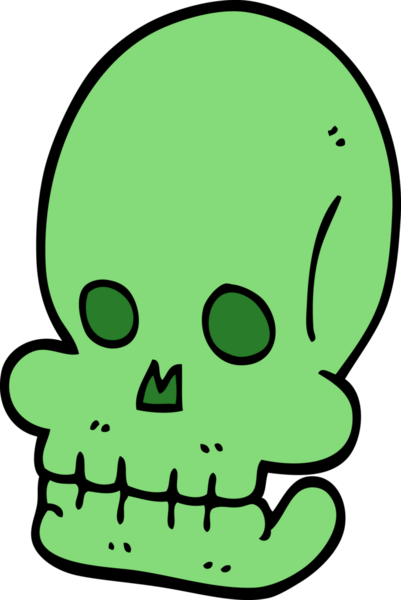 Bir insan tarafından çizilmiş garip bir kafatası.