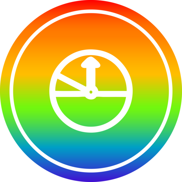Gökkuşağı gradyan bir insan tarafından çizilmiş hız göstergesi dairesel simgesi