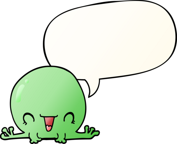 bir insan tarafından çizilmiş, konuşma baloncuklu çizgi film kurbağası.