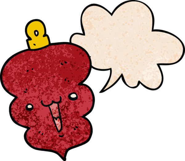 Bir insan tarafından çizilmiş eski moda konuşma baloncuklarıyla süslü bir karikatür noel süsü.