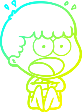 Bir insan tarafından çizilen bir karikatürün soğuk gradyan çizimi.