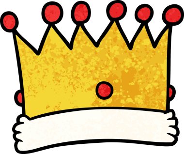 Bir insan tarafından çizilmiş karikatür tacı