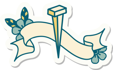 Bir insan tarafından çizilmiş demir çivi amblemli dövme stili.