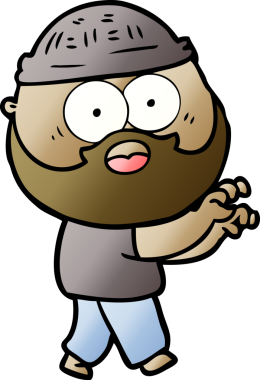 Karikatür sakallı adam bir insan tarafından çizilmiş.