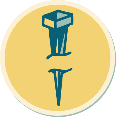 Bir insan tarafından çizilmiş geleneksel demir çivi stili dövme çıkartması.