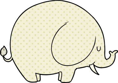 Bir insan tarafından çizilmiş bir fil.