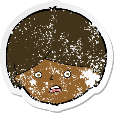 Bir insan tarafından çizilmiş mutsuz bir çocuk çizgi filminin gerilimli yapıştırması.