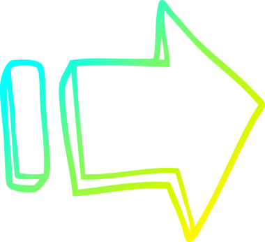 Soğuk gradyan çizgi çizimi bir insan tarafından çizilmiş bir oku işaret ediyor.