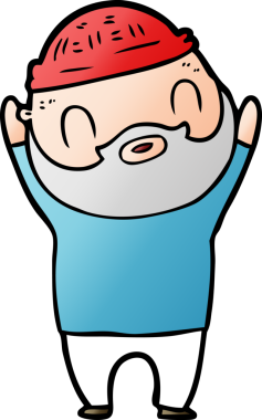 Bir insan tarafından çizilmiş sakallı bir adam.