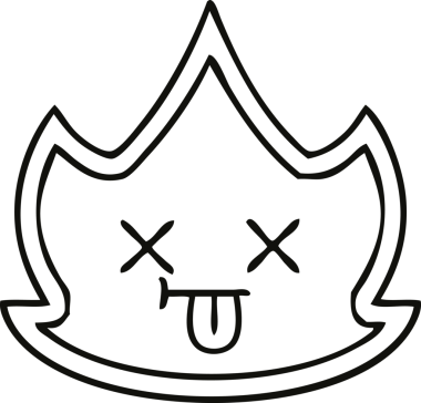 Bir insan tarafından çizilmiş bir ateşin çizgi çizimi