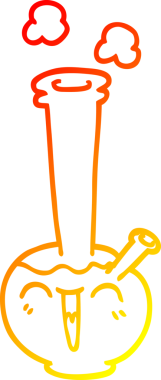 Bir insan tarafından çizilen çizgi film nargilesinin sıcak çizgi çizimi