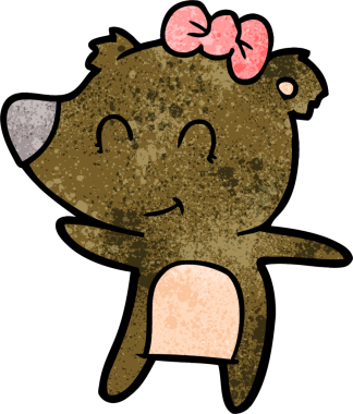 Bir insan tarafından çizilmiş dişi ayı çizgi filmi.