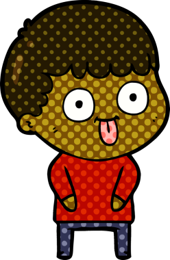 cartoon dumb kid drawn by a human