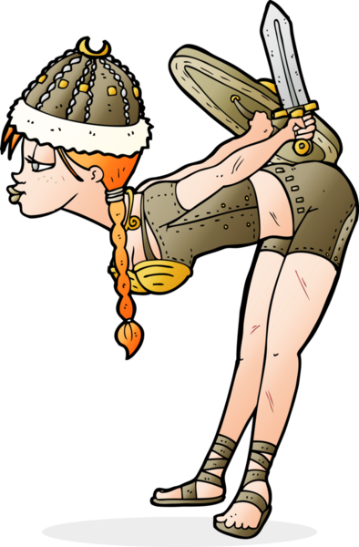 Bir insan tarafından çizilmiş barbar viking kızı.