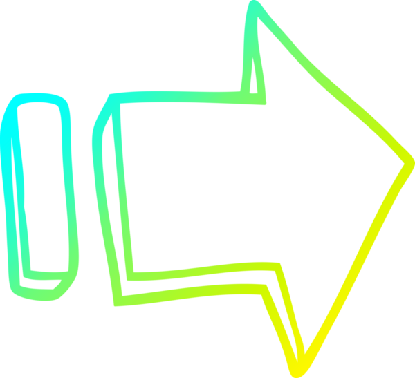 Soğuk gradyan çizgi çizimi bir insan tarafından çizilmiş bir oku işaret ediyor.