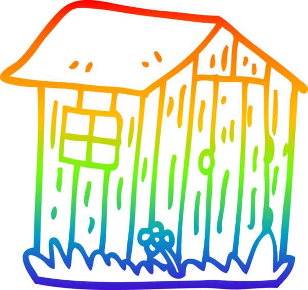 Gökkuşağı gradyan çizgi çizimi Bir insan tarafından çizilmiş ahşap ahşap