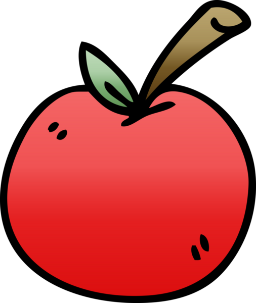 bir insan tarafından çizilmiş garip gölgeli elma.