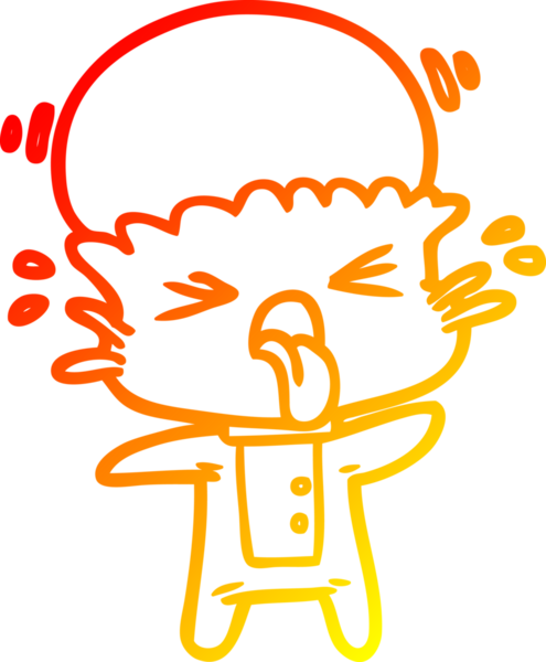 Bir insan tarafından çizilmiş garip bir uzaylı çizgi film çizimi.